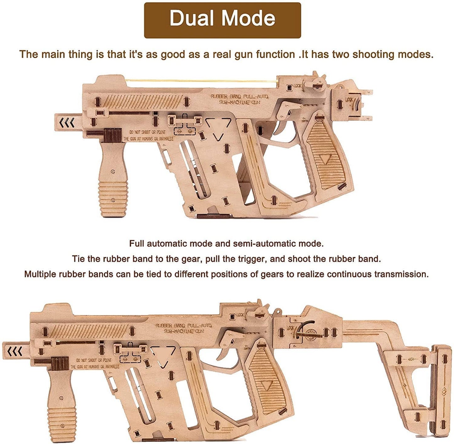 CALIBER GOURMET / CAMPCO CALIBER GOURMET / CAMPCO - Caliber Rubber Band Machine Gun Puzzle Wood