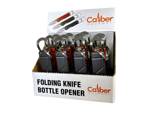 CALIBER GOURMET / CAMPCO CALIBER GOURMET / CAMPCO - Folding Knives / Bottle Opener & Keychain 12PC Display Box