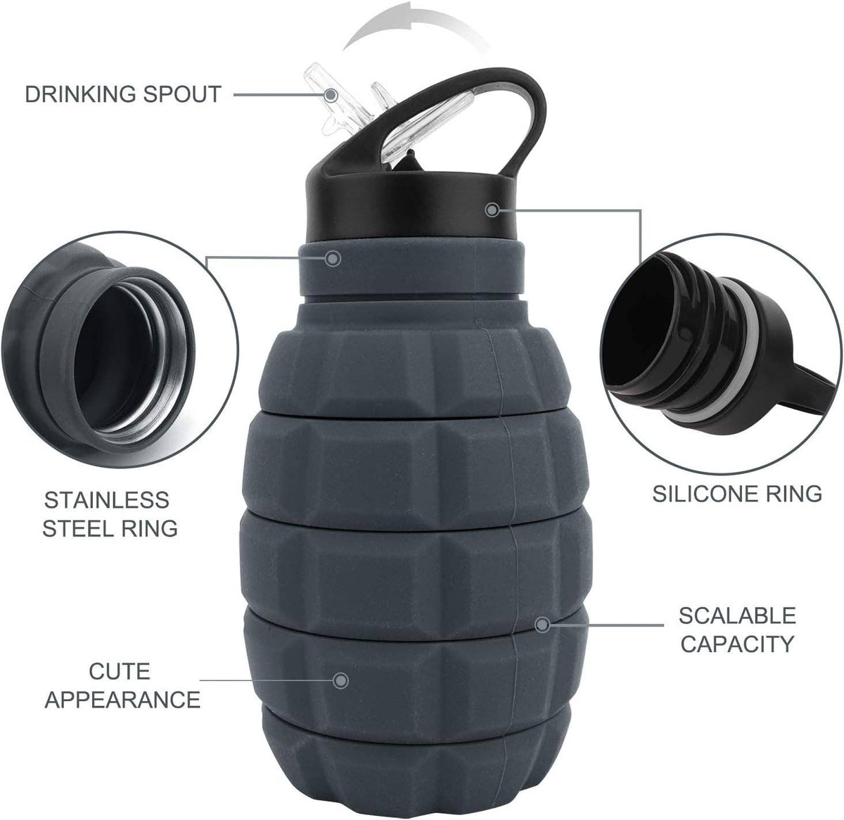 CALIBER GOURMET / CAMPCO CALIBER GOURMET / CAMPCO - Silicone Grenade Collapsible Bottle