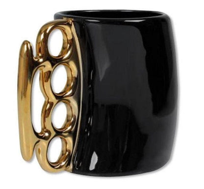 CALIBER GOURMET / CAMPCO Mug Brass Knuckle Mug, Black and Gold