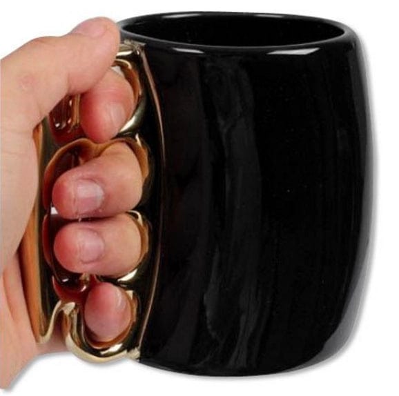 CALIBER GOURMET / CAMPCO Mug Brass Knuckle Mug, Black and Gold