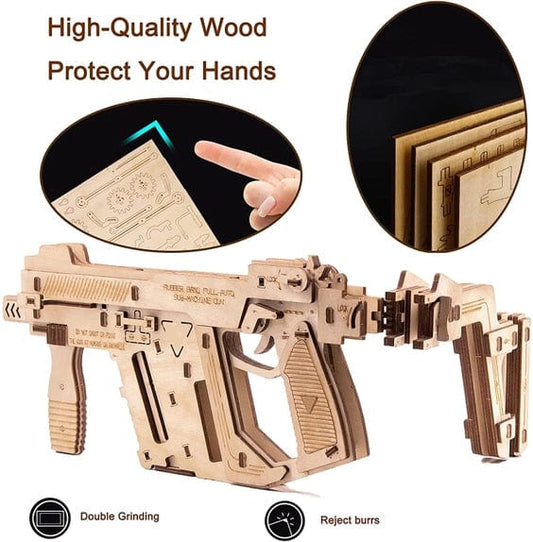 CALIBER GOURMET / CAMPCO Wooden Puzzle Caliber Rubber Band Machine Gun Puzzle Wood