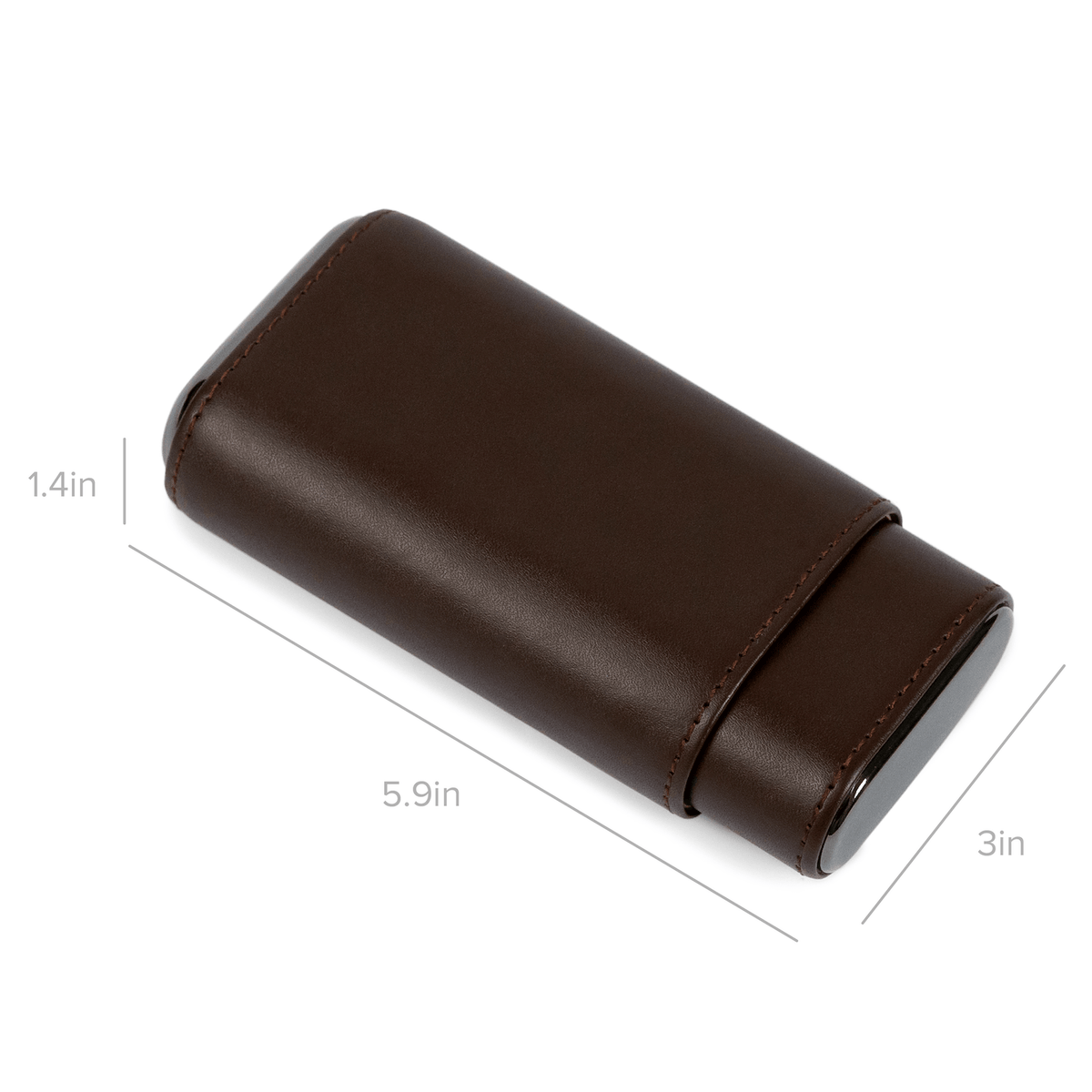 Case Elegance Case Elegance - Premium 3 Cigar Travel Case - Cocoa Brown