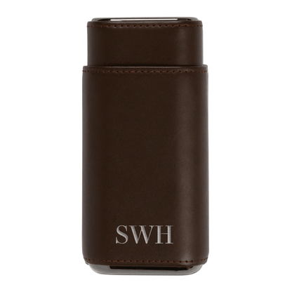 Case Elegance Case Elegance - Premium 3 Cigar Travel Case - Cocoa Brown