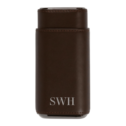 Case Elegance Case Elegance - Premium 3 Cigar Travel Case - Cocoa Brown