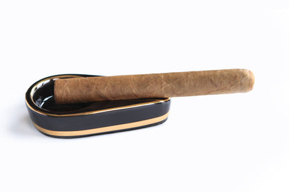 Case Elegance Case Elegance - Single Black and Gold Inlay Ceramic Ashtray