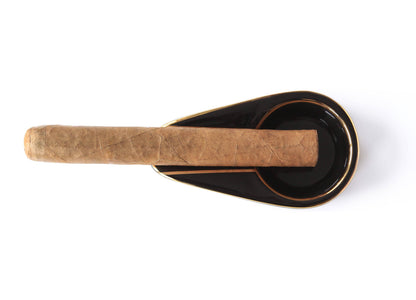 Case Elegance Case Elegance - Single Black and Gold Inlay Ceramic Ashtray