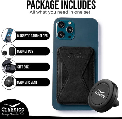 Claasico Claasico - Cell Phone Wallet with Magnetic Phone Stand: Black