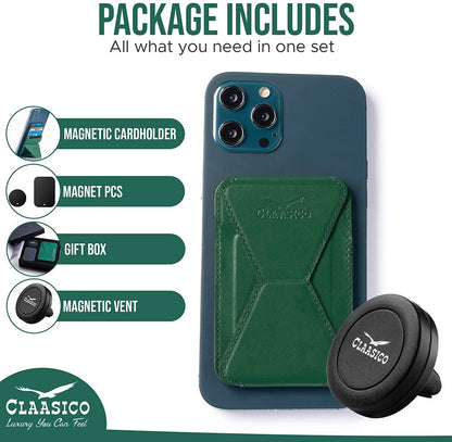 Claasico Claasico - Cell Phone Wallet with Magnetic Phone Stand: Black