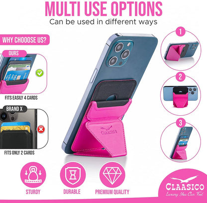 Claasico Claasico - Cell Phone Wallet with Magnetic Phone Stand: Black