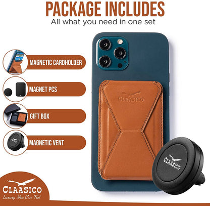 Claasico Claasico - Cell Phone Wallet with Magnetic Phone Stand: Black