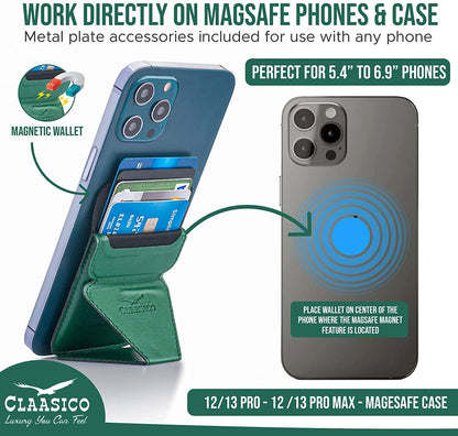 Claasico Claasico - Cell Phone Wallet with Magnetic Phone Stand: Black