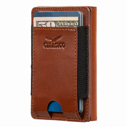 Claasico Claasico - Claasico MagSafe Wallet for Men | Slim RFID Blocking Leather Card Holder with Pop-Up Mechanism: Coffee