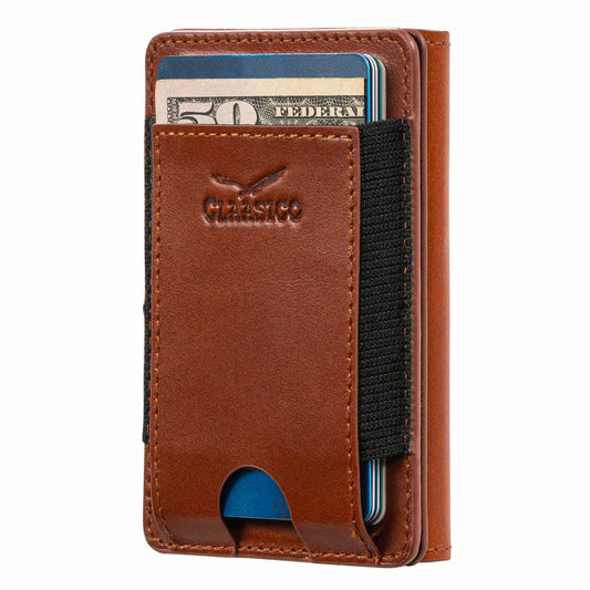 Claasico Claasico - Claasico MagSafe Wallet for Men | Slim RFID Blocking Leather Card Holder with Pop-Up Mechanism: Tan
