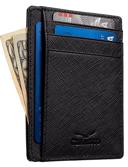 Claasico Claasico - Front Pocket Minimalist Leather card holder Wallet.: California Dessert