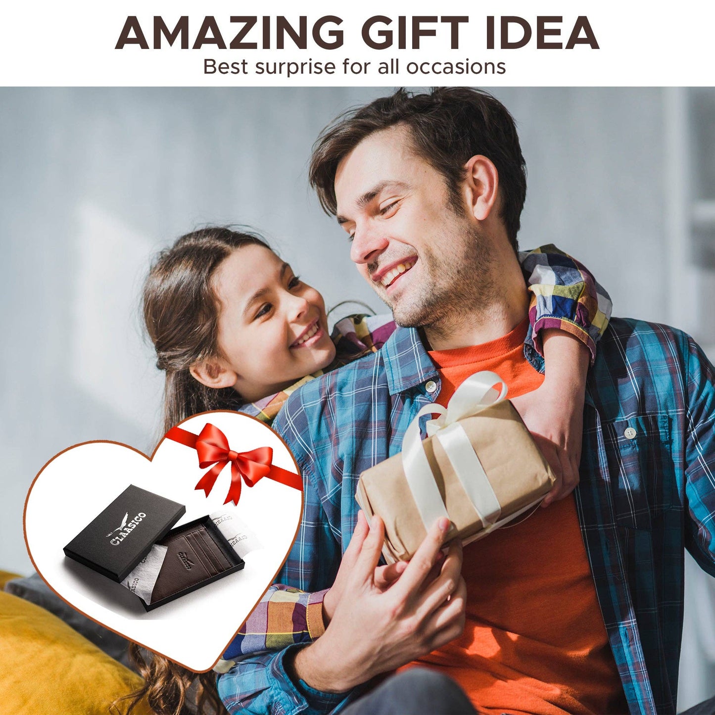 Claasico Claasico - Front Pocket Minimalist Leather card holder Wallet.: Crosshatch Black