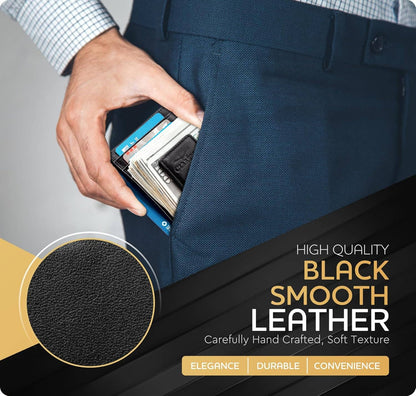 Claasico Claasico - Money Clip Leather Wallet For Men: Coffee