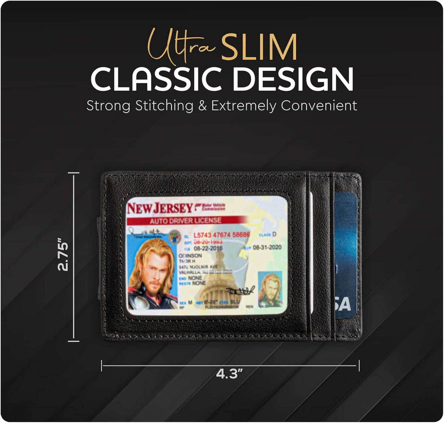 Claasico Claasico - Money Clip Leather Wallet For Men: Coffee