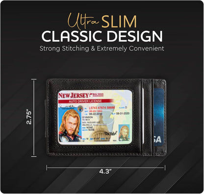Claasico Claasico - Money Clip Leather Wallet For Men: Coffee
