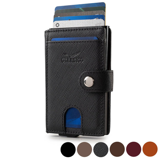 Claasico Claasico - Pop up Bifold Leather wallet: Black Crossatch