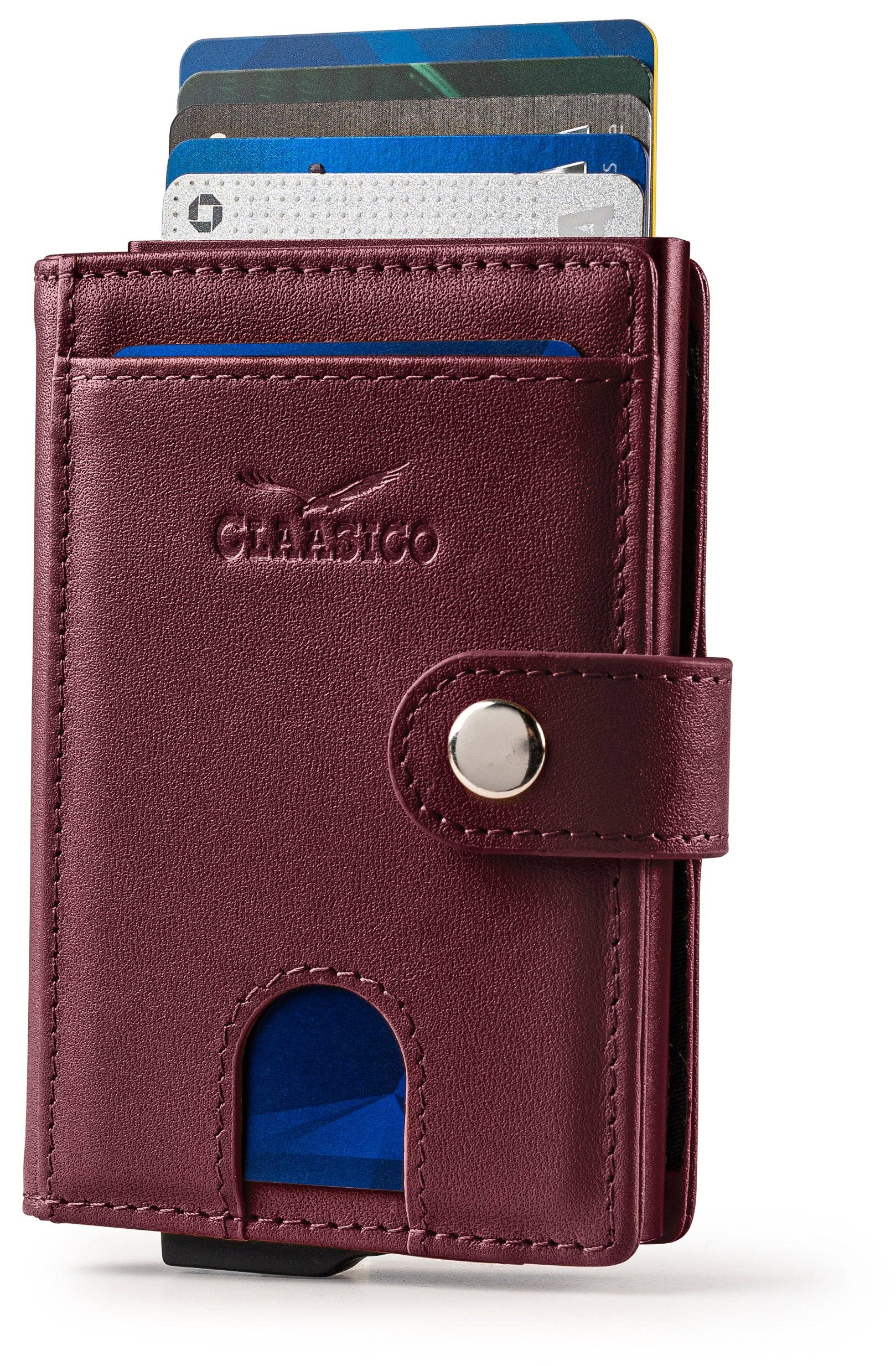 Claasico Claasico - Pop up Bifold Leather wallet: Brown Smooth