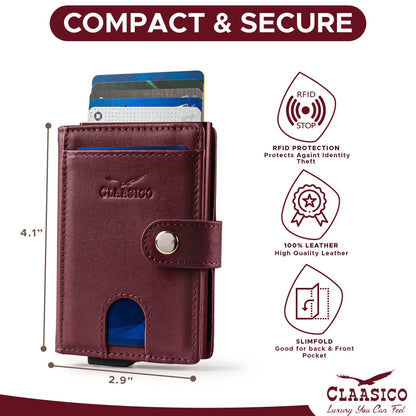 Claasico Claasico - Pop up Bifold Leather wallet: Brown Smooth