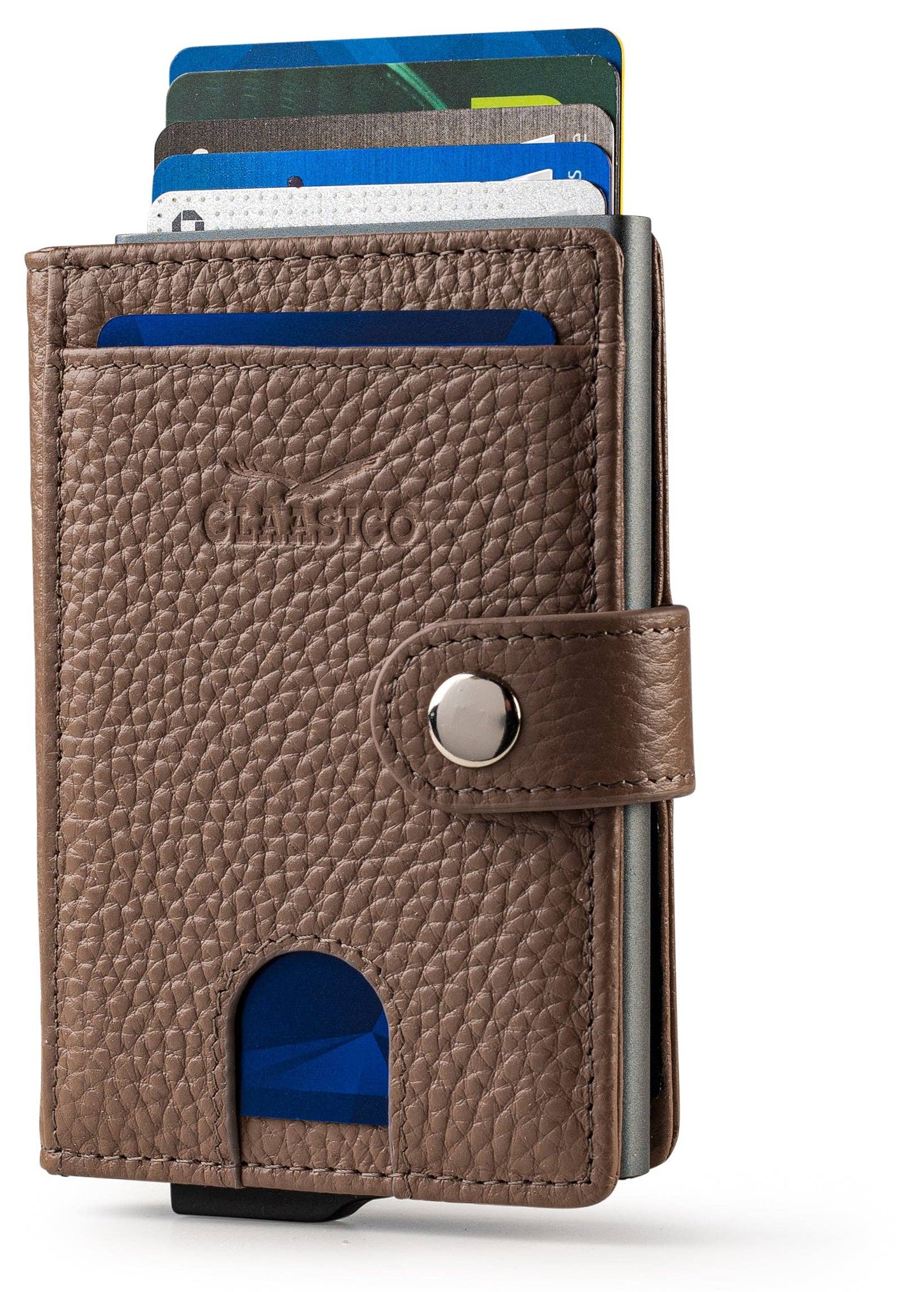 Claasico Claasico - Pop up Bifold Leather wallet: Brown Smooth