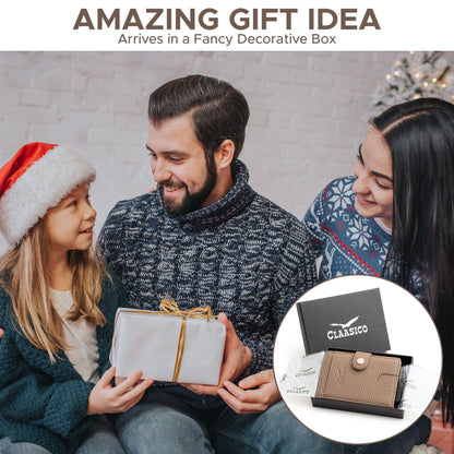 Claasico Claasico - Pop up Bifold Leather wallet: Brown Smooth