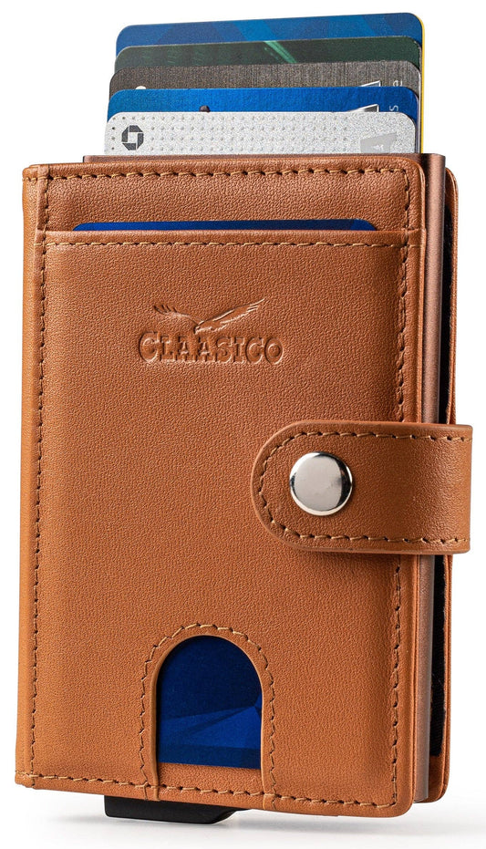 Claasico Claasico - Pop up Bifold Leather wallet: Tan