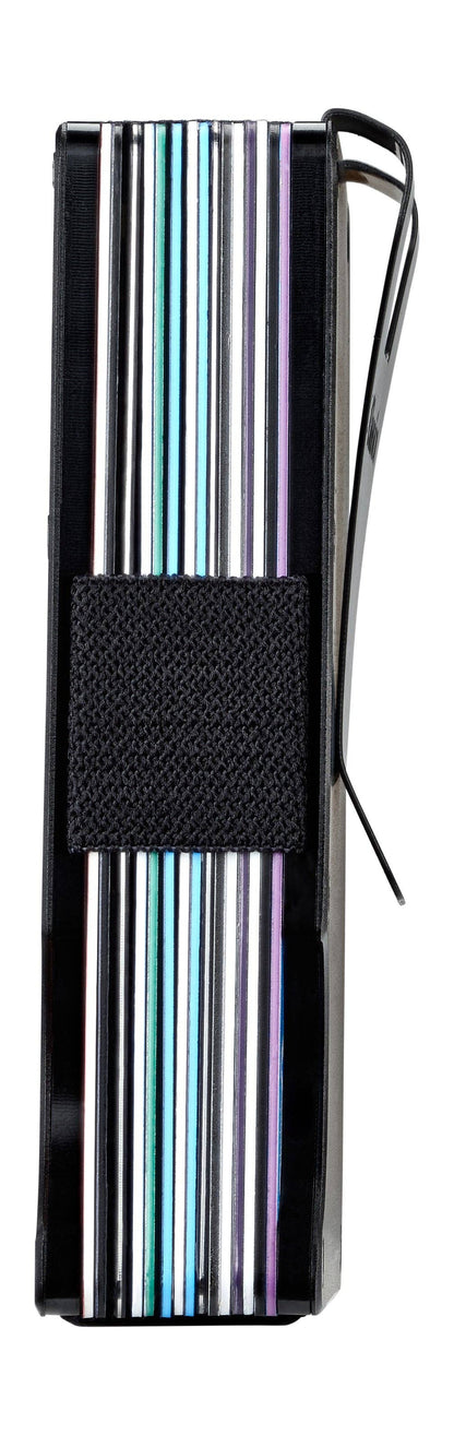 Claasico Claasico - Slim Metal Wallet & Money Clip - Card Holder, Expandable Elastic Strap Compatible with Apple Airtag: Grey