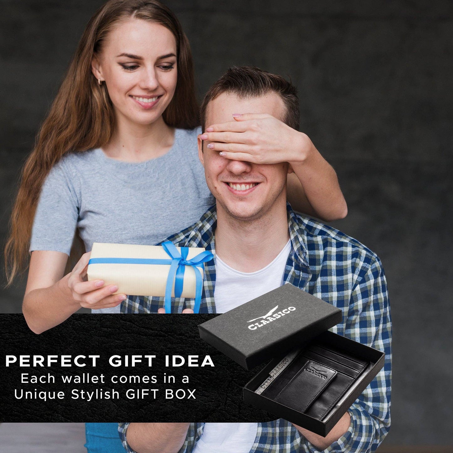 Claasico Claasico - Slim Money Clip Leather Wallet: Coffee