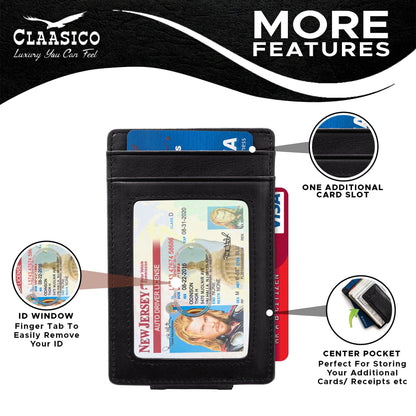 Claasico Claasico - Slim Money Clip Leather Wallet: Coffee