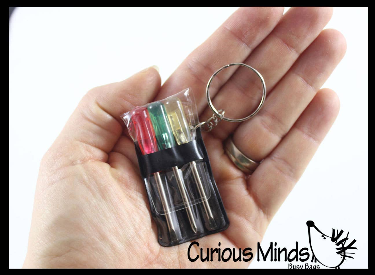 Curious Minds Toys Curious Minds Toys - 1 Mini Screwdriver Set - Functional Tool Keychain - Fun Part