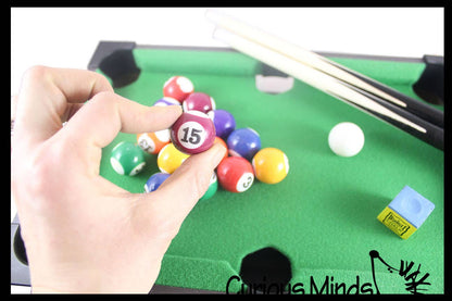 Curious Minds Toys Curious Minds Toys - Mini Billiards Pool Table Game  Tabletop Small Replica Toy