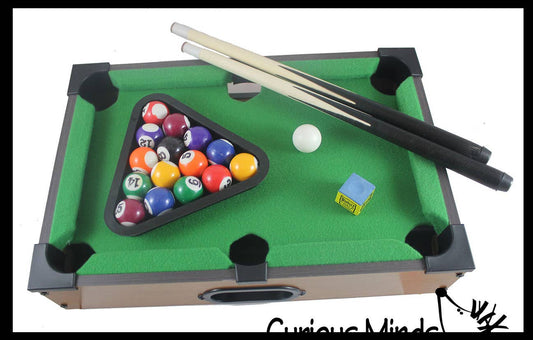Curious Minds Toys Curious Minds Toys - Mini Billiards Pool Table Game  Tabletop Small Replica Toy