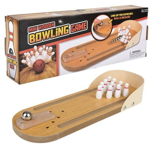 Curious Minds Toys Curious Minds Toys - Mini Bowling Game - Marble and Pins - Tabletop Small Replic