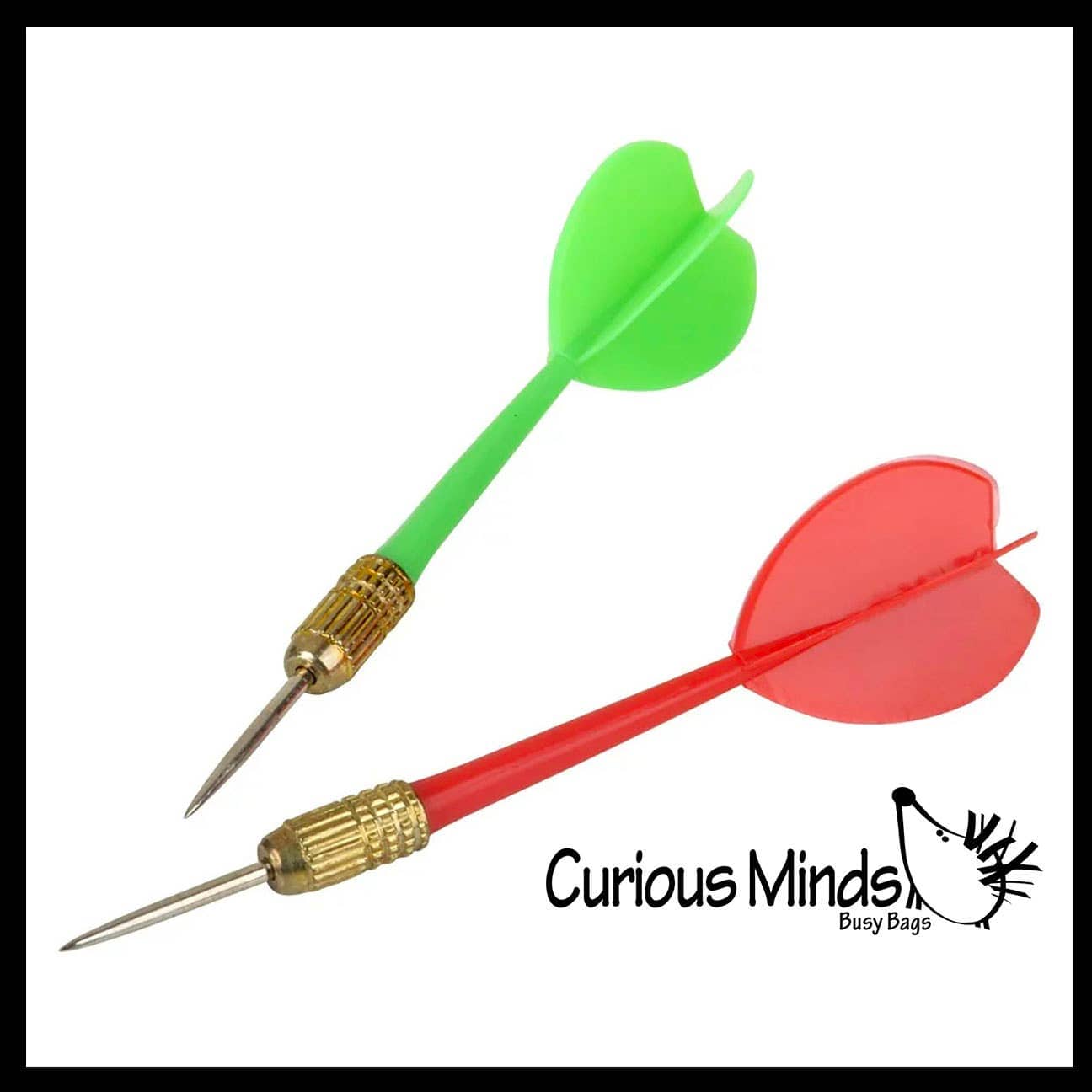 Curious Minds Toys Curious Minds Toys - Mini Dart Board - Small Office Dart Game with Darts - Double