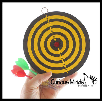 Curious Minds Toys Curious Minds Toys - Mini Dart Board - Small Office Dart Game with Darts - Double