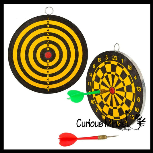 Curious Minds Toys Curious Minds Toys - Mini Dart Board - Small Office Dart Game with Darts - Double