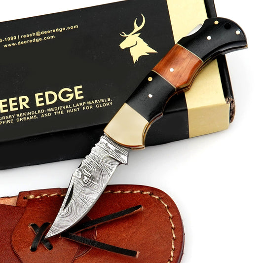 Deer Edge Deer Edge - Custom made pocket knife with premium quality leather case