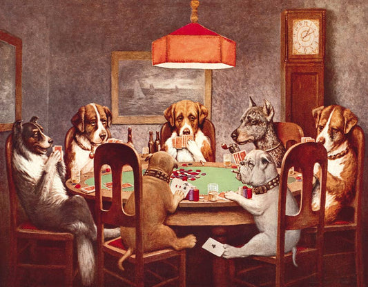 Desperate Enterprises Desperate Enterprises - 7 Dogs PLaying Poker Tin Sign