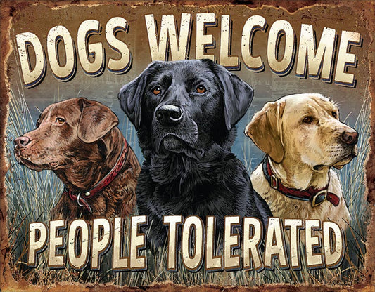 Desperate Enterprises Desperate Enterprises - Dogs Welcome Tin Sign