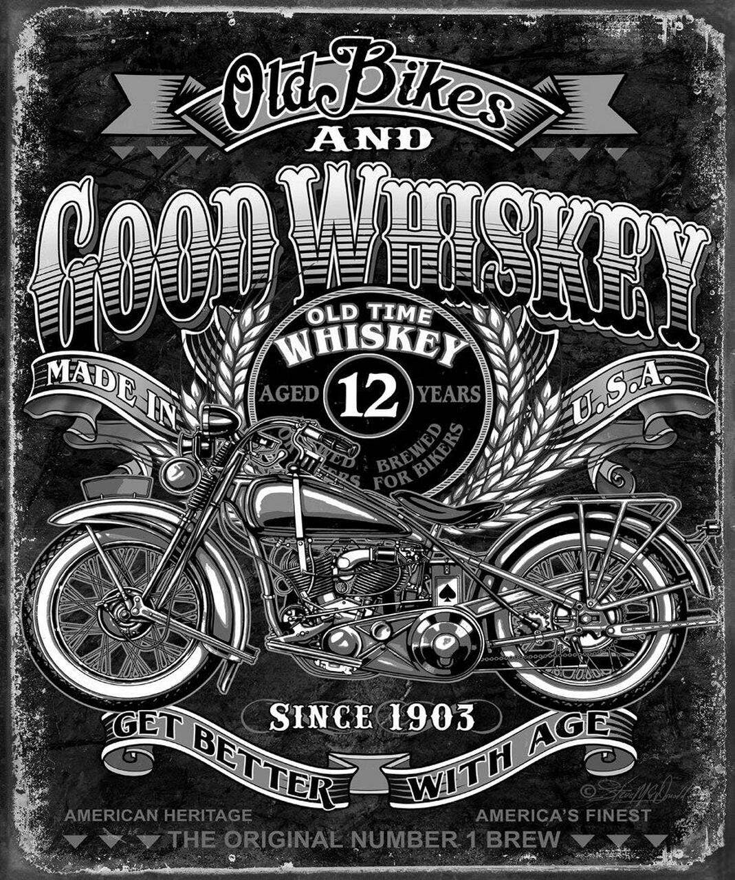 Desperate Enterprises Desperate Enterprises - Good Whiskey Tin Sign