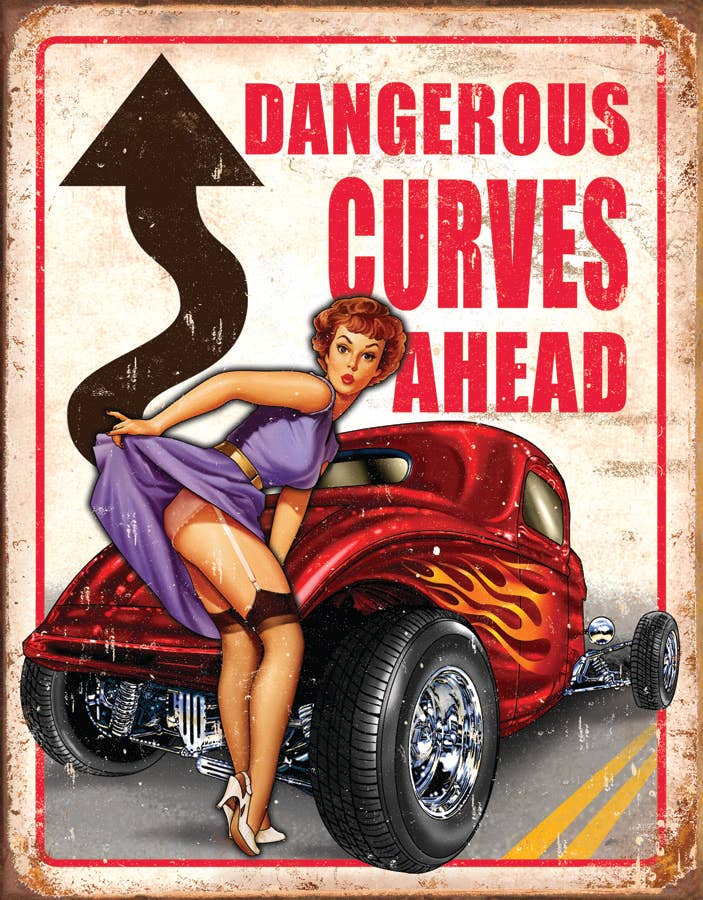 Desperate Enterprises Desperate Enterprises - Legends - Dangerous Curves Tin Sign