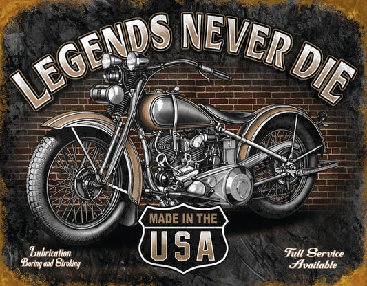 Desperate Enterprises Desperate Enterprises - Legends - Never Die Tin Sign