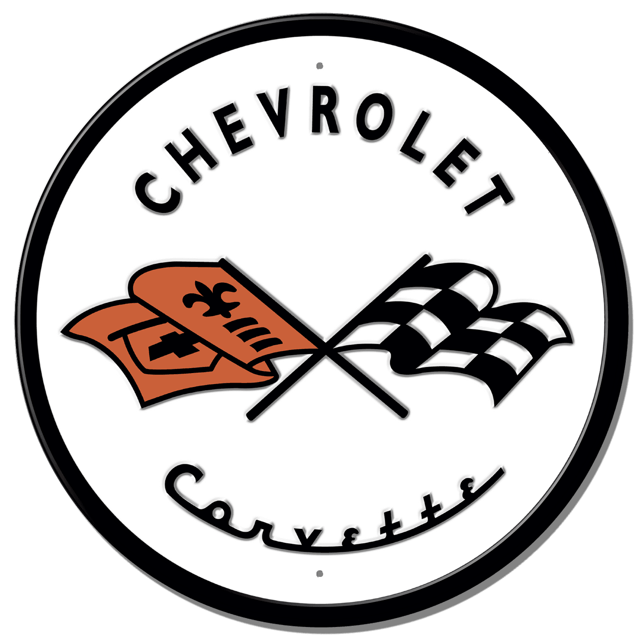 Desperate Enterprises Desperate Enterprises - ROUND - Corvette '53 Logo Tin Sign