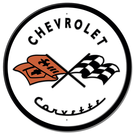 Desperate Enterprises Desperate Enterprises - ROUND - Corvette '53 Logo Tin Sign