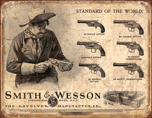 Desperate Enterprises Desperate Enterprises - S&amp;W Revolver Manufacturer Tin Sign