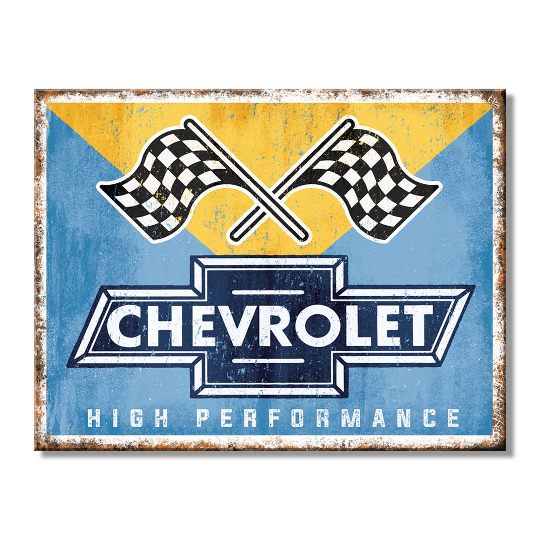 Desperate Enterprises Desperate Enterprises - SH - Chevy Racing Flags 10.75in. x 8.25in. Tin Sign