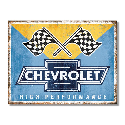 Desperate Enterprises Desperate Enterprises - SH - Chevy Racing Flags 10.75in. x 8.25in. Tin Sign